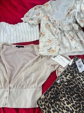 YMI Leopard Print Denim Jeans in Tan and Black